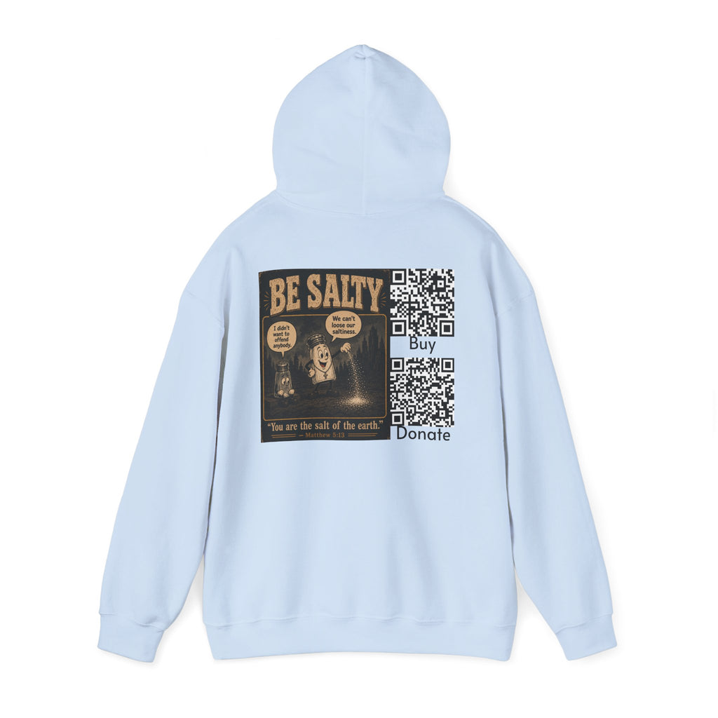 Salt the Earth "Ad version" Hoodie — "Salt the Earth" Matthew 5:13 Christian Graphic Pullover