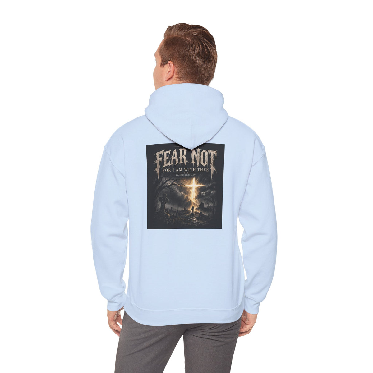 Fear Not Hoodie Holiday October edition — Christian Cross Graphic Hooded Sweatshirt