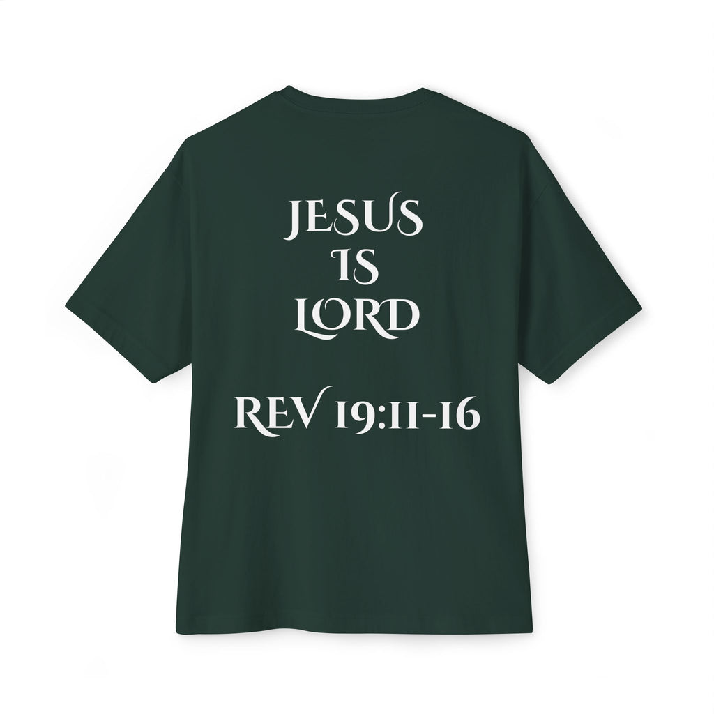 Jesus Is Lord Tee — King on White Horse Christian Graphic T‑Shirt (Rev. 19:11-16)