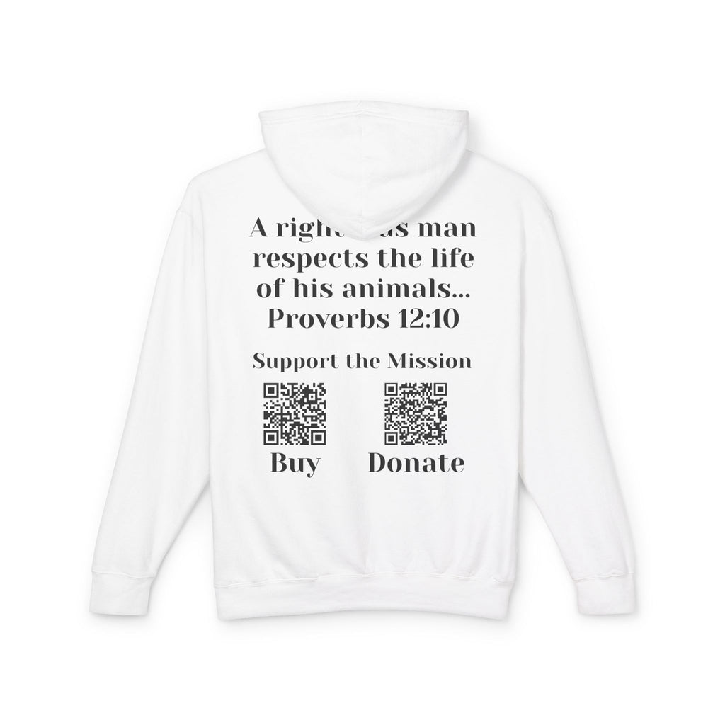 "Ad version" Cat Lover Hoodie — Proverbs 12:10 Christian Pet Sweatshirt
