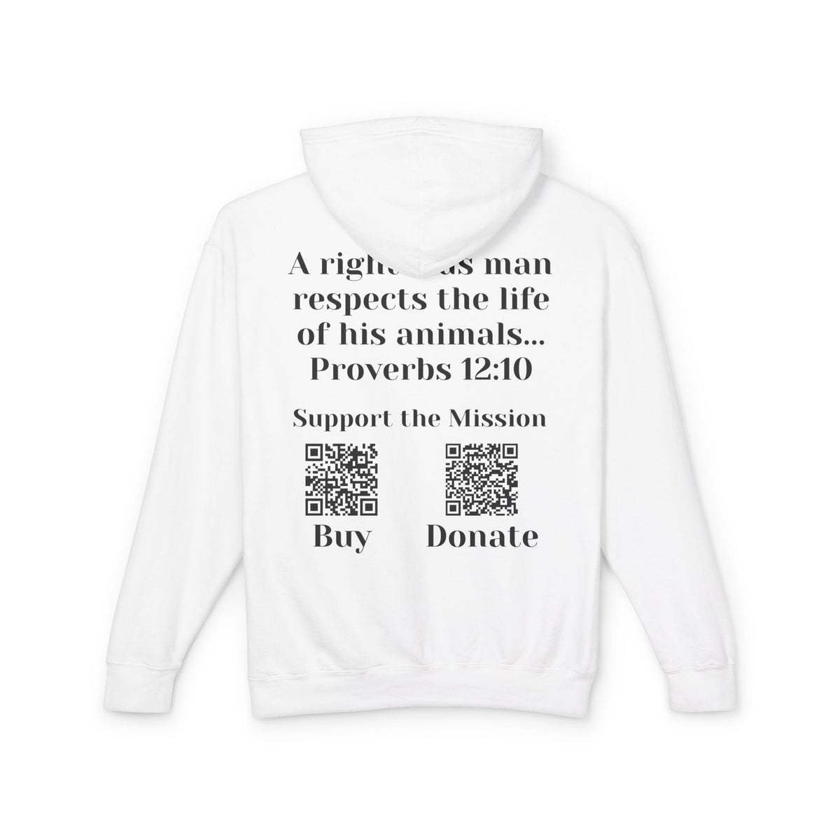 "Ad version" Cat Lover Hoodie — Proverbs 12:10 Christian Pet Sweatshirt