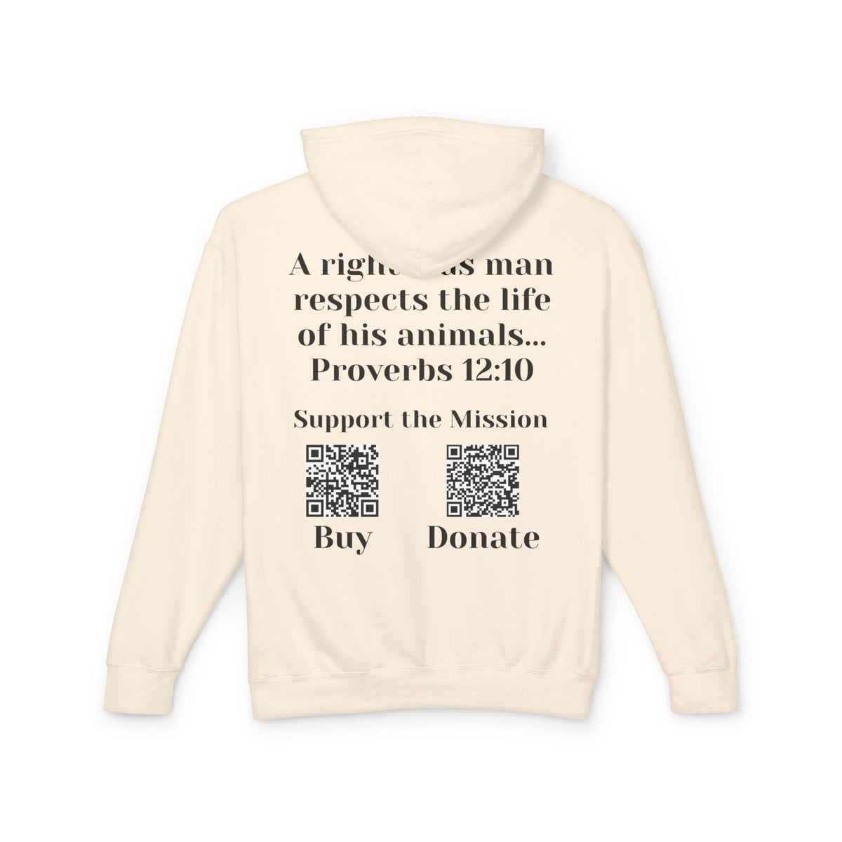 "Ad version" Dog Lover Hoodie — Proverbs 12:10 Christian Pet Sweatshirt