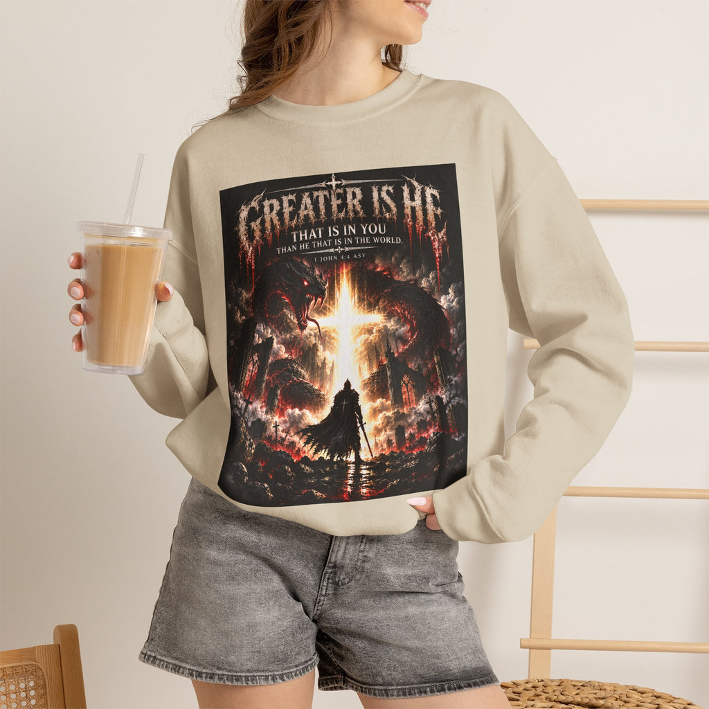 "Greater Is He" Ad Edition Holiday October Edition Cross Design