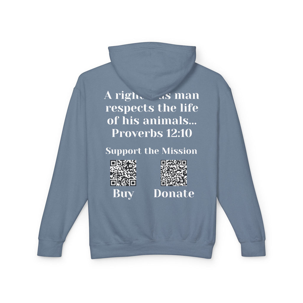 "Ad version" Cat Lover Hoodie — Proverbs 12:10 Christian Pet Sweatshirt
