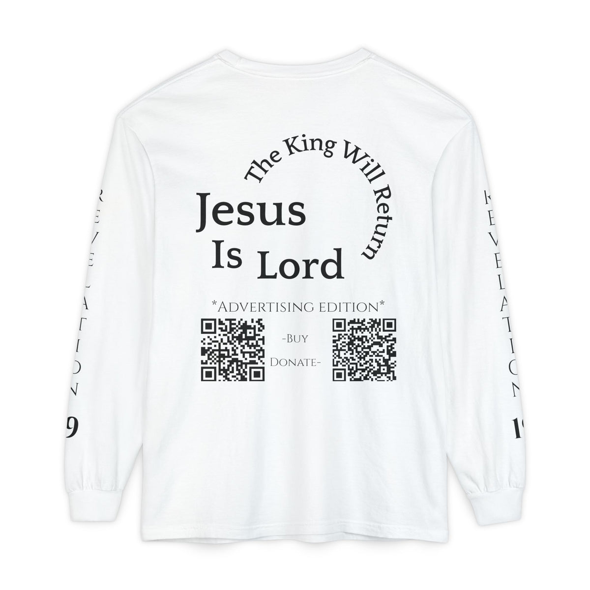 Jesus Is Lord Ad Edition Long Sleeve Tee — Regal Christian Warrior Graphic Shirt