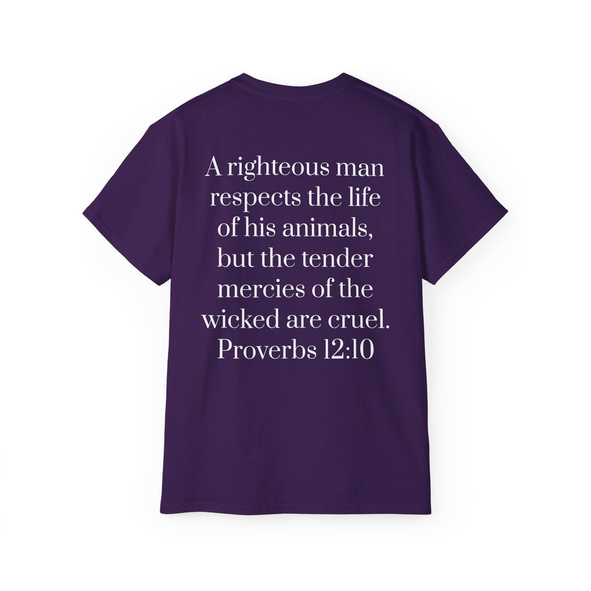 Jesus Follower Dog Lover T-Shirt — Proverbs 12:10 Dog adoption Faith Tee