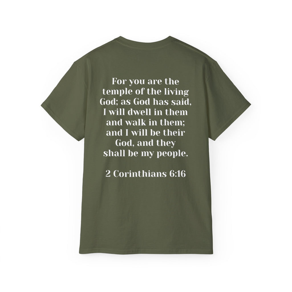 Then & Now Christian Graphic Tee — 2 Corinthians 6:16 Bible Verse Shirt