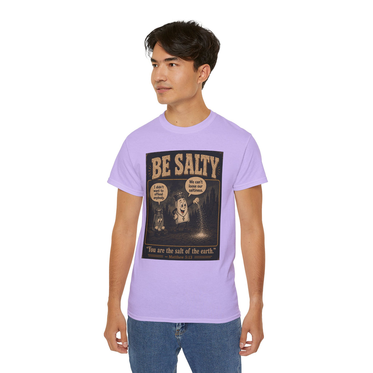 Be Salty "Ad variant" T-Shirt — 'You Are the Salt of the Earth' Christian Vintage Tee