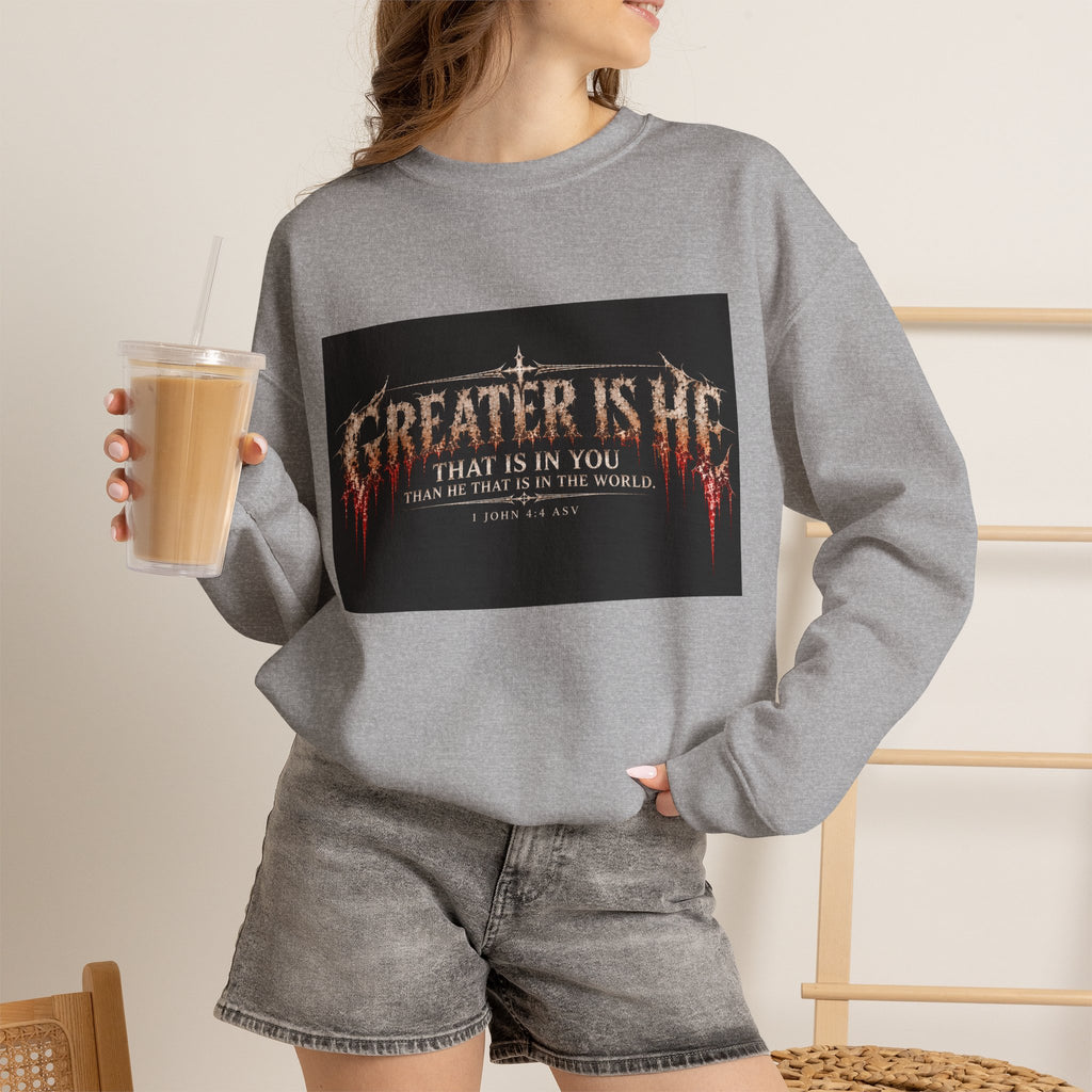 "Greater Is He" Holiday October Edition Cross Design