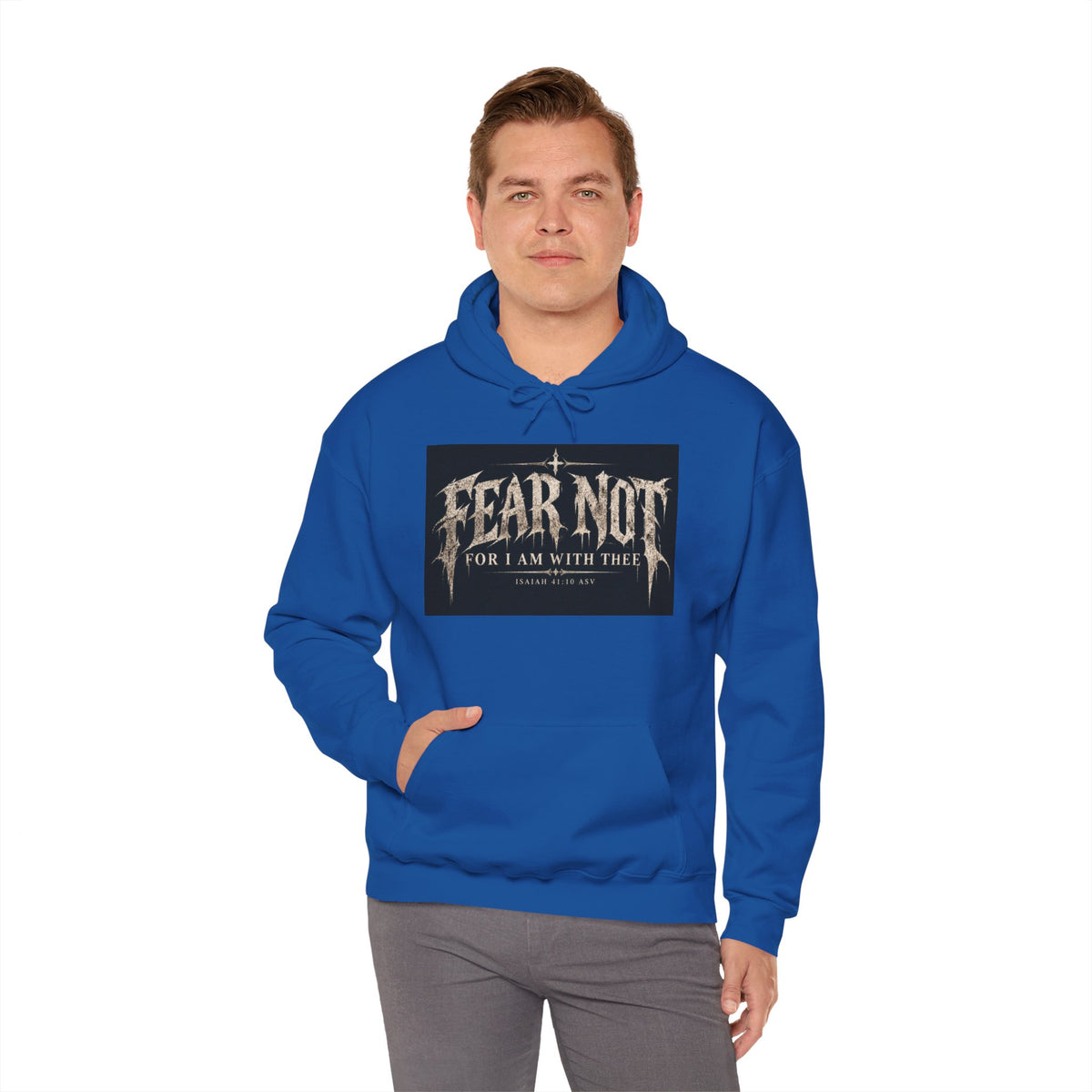 Fear Not Hoodie Holiday October edition — Christian Cross Graphic Hooded Sweatshirt