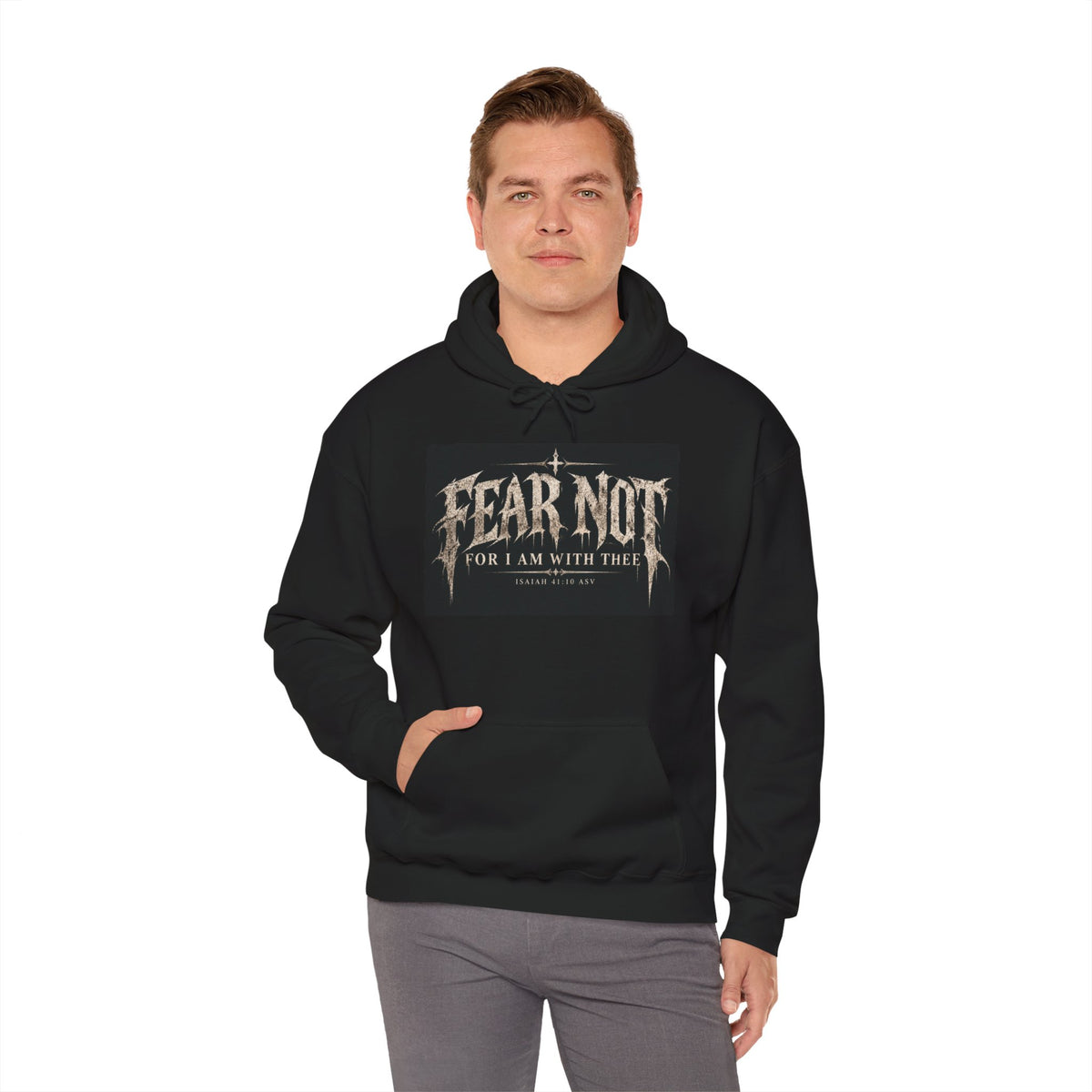 Fear Not Hoodie Holiday October edition — Christian Cross Graphic Hooded Sweatshirt