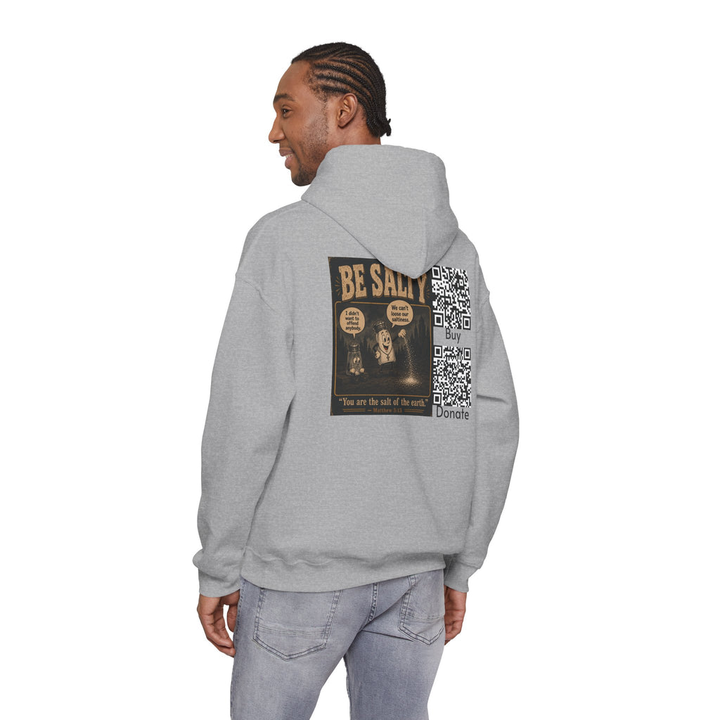 Salt the Earth "Ad version" Hoodie — "Salt the Earth" Matthew 5:13 Christian Graphic Pullover