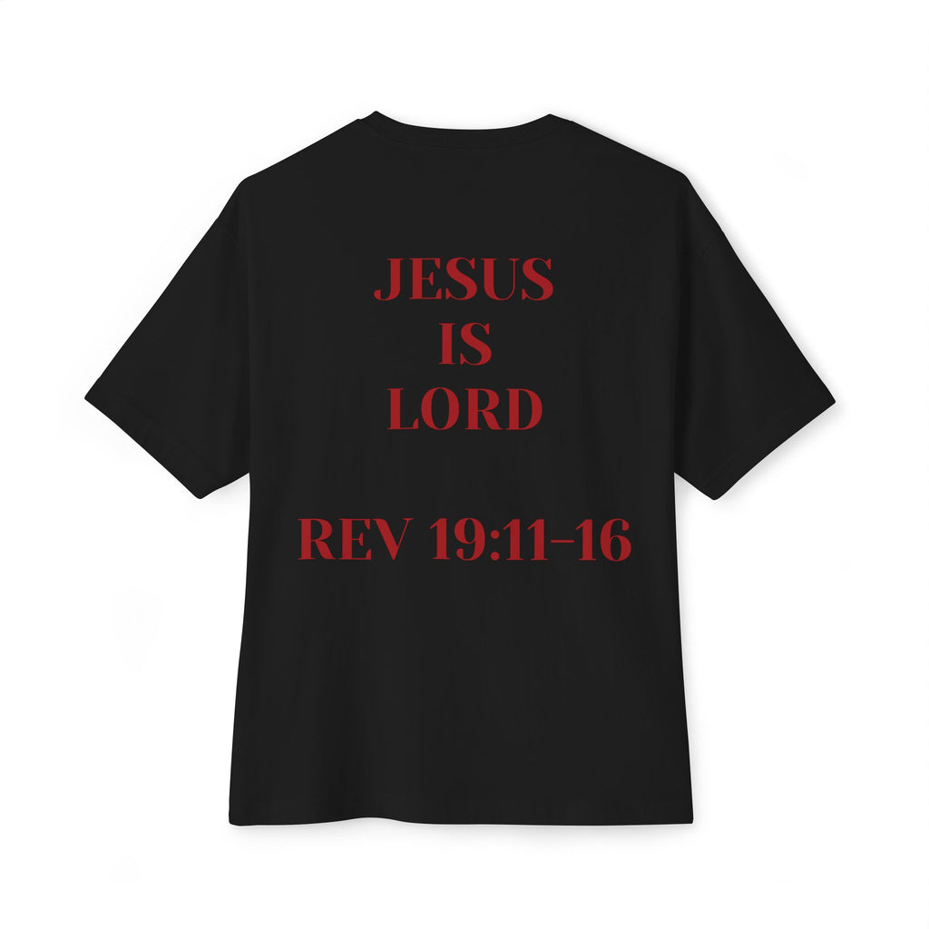 Jesus Is Lord Tee — King on White Horse Christian Graphic T‑Shirt (Rev. 19:11-16)