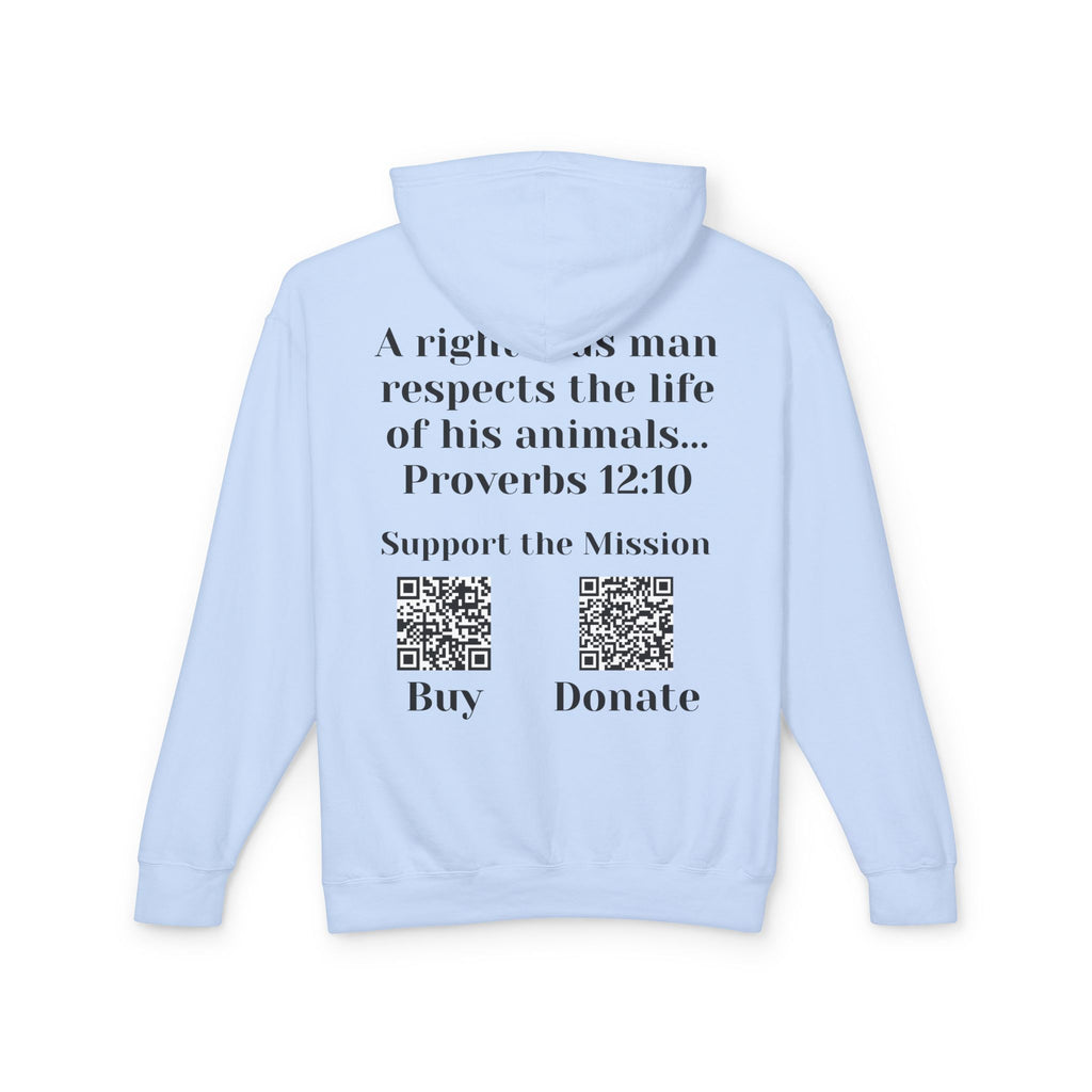 "Ad version" Cat Lover Hoodie — Proverbs 12:10 Christian Pet Sweatshirt