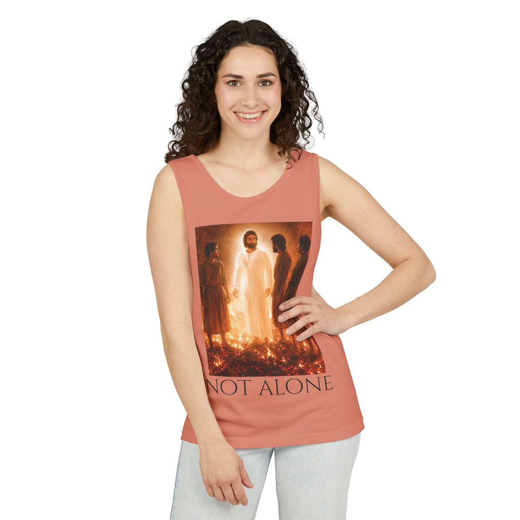'Not Alone' Tank Top — Jesus with Four Men, Daniel 3:25 Scripture Tank