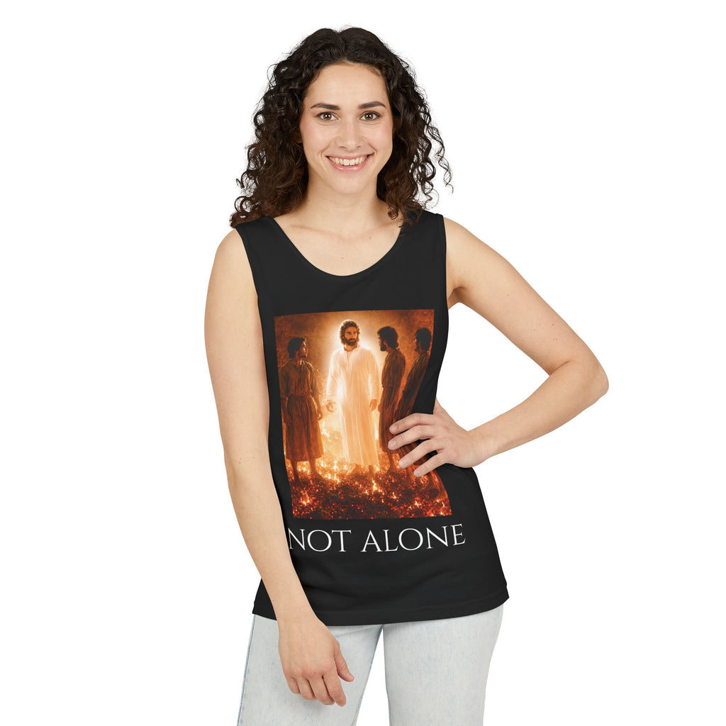 'Not Alone' Tank Top — Jesus with Four Men, Daniel 3:25 Scripture Tank