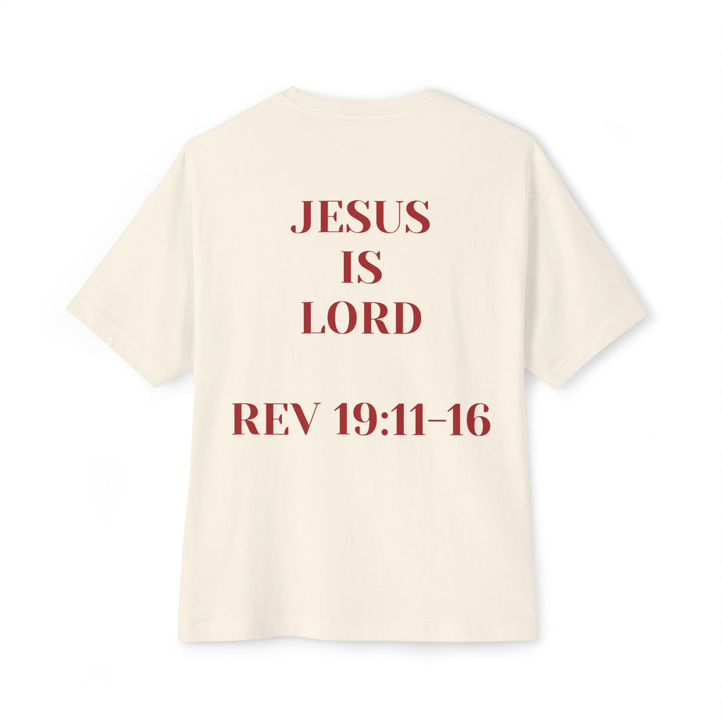 Jesus Is Lord Tee — King on White Horse Christian Graphic T‑Shirt (Rev. 19:11-16)