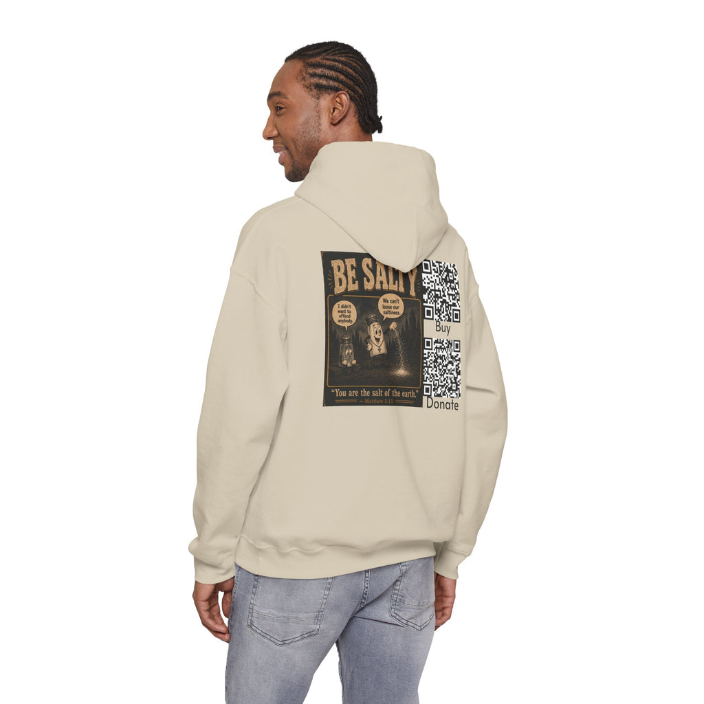 Salt the Earth "Ad version" Hoodie — "Salt the Earth" Matthew 5:13 Christian Graphic Pullover