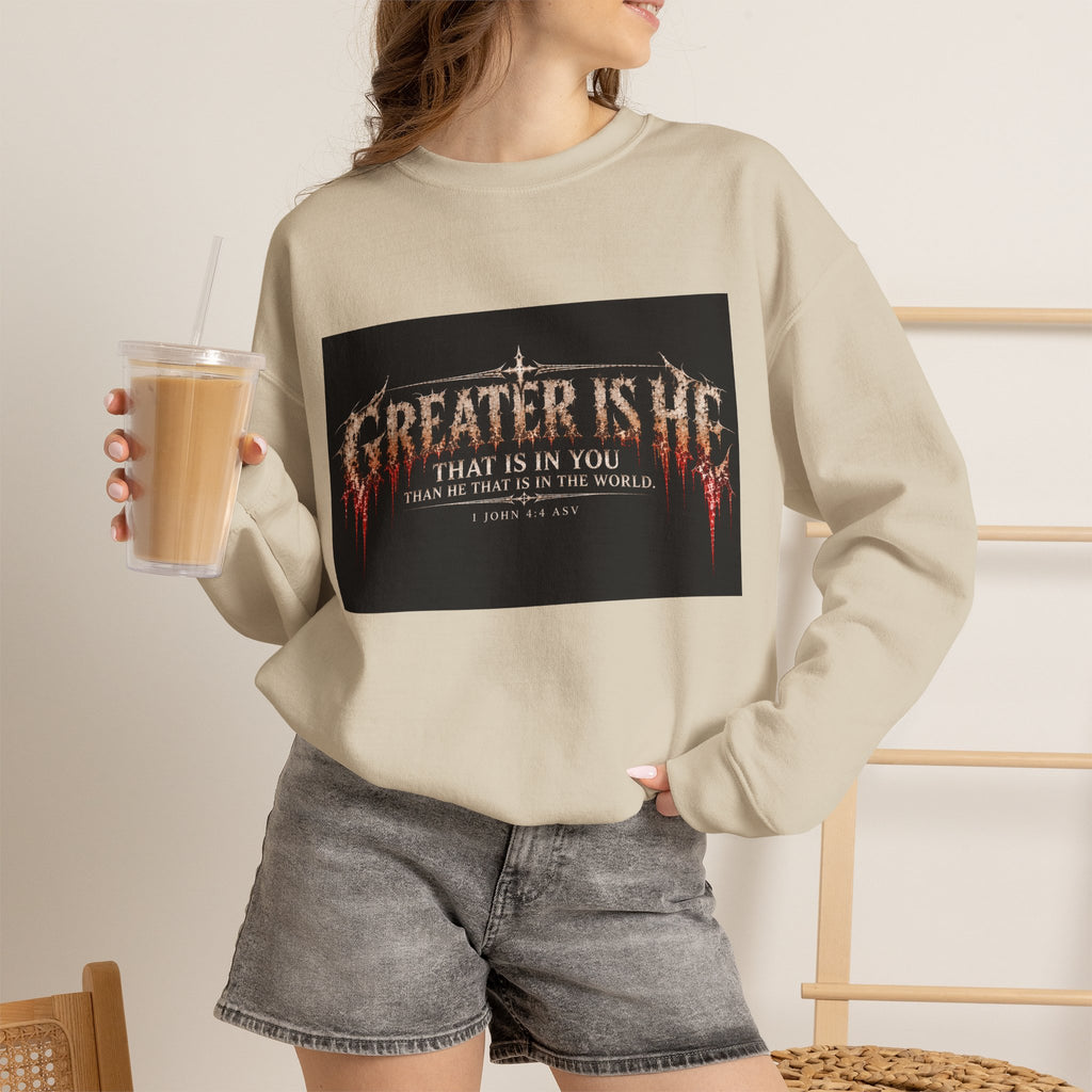 "Greater Is He" Holiday October Edition Cross Design