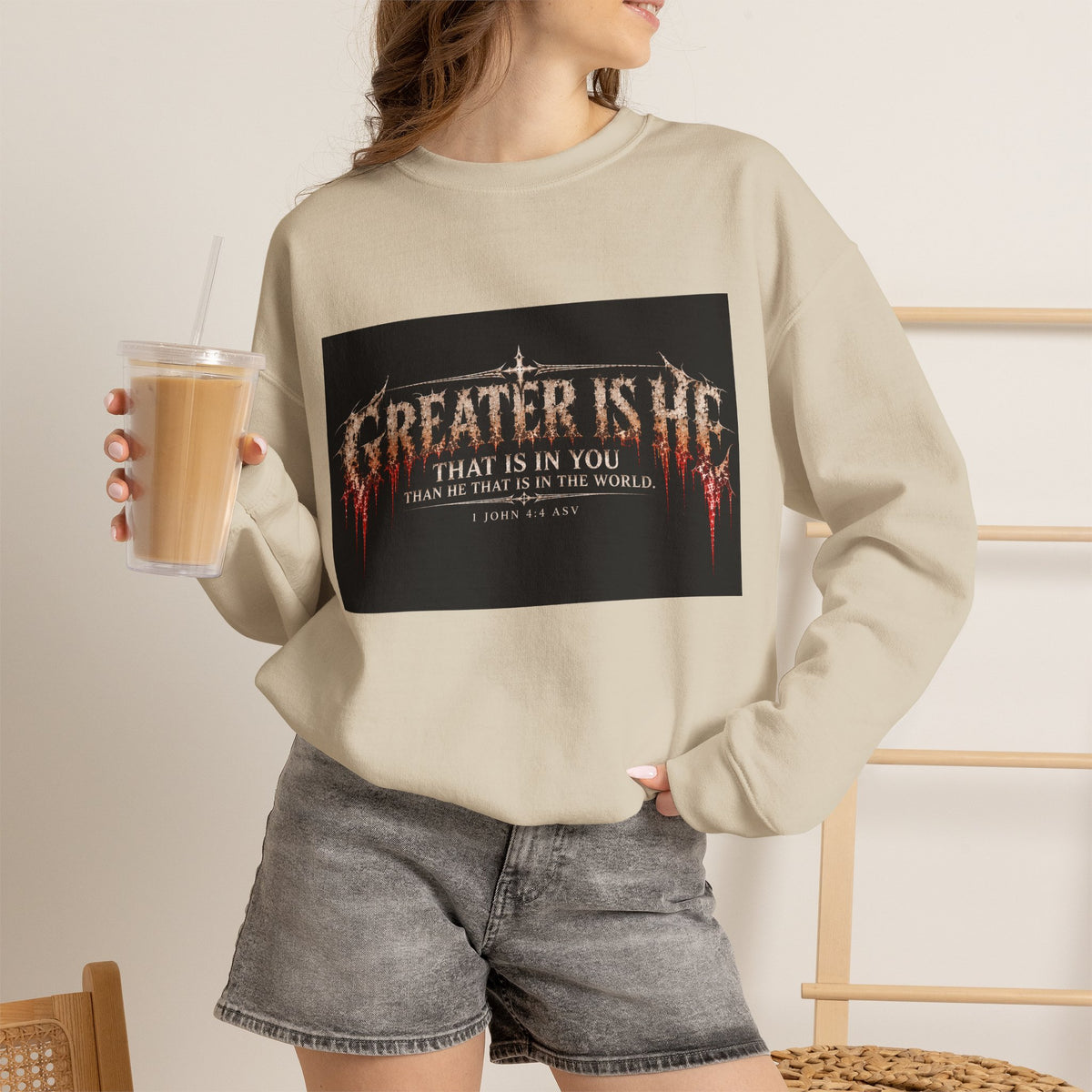 "Greater Is He" Holiday October Edition Cross Design
