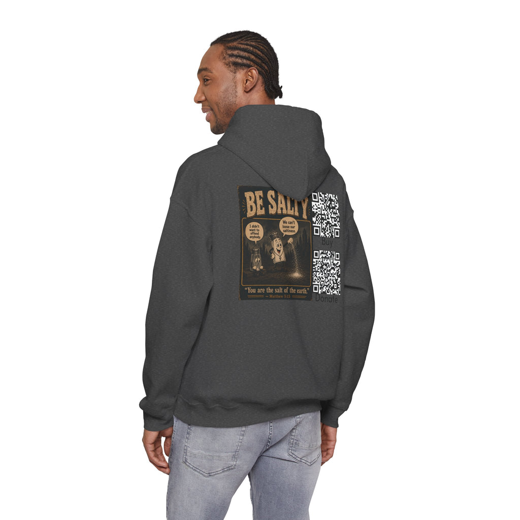 Salt the Earth "Ad version" Hoodie — "Salt the Earth" Matthew 5:13 Christian Graphic Pullover