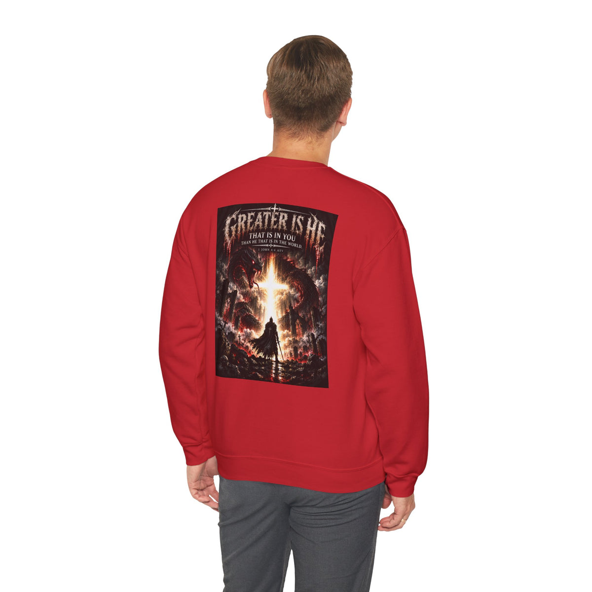 "Greater Is He" Holiday October Edition Cross Design