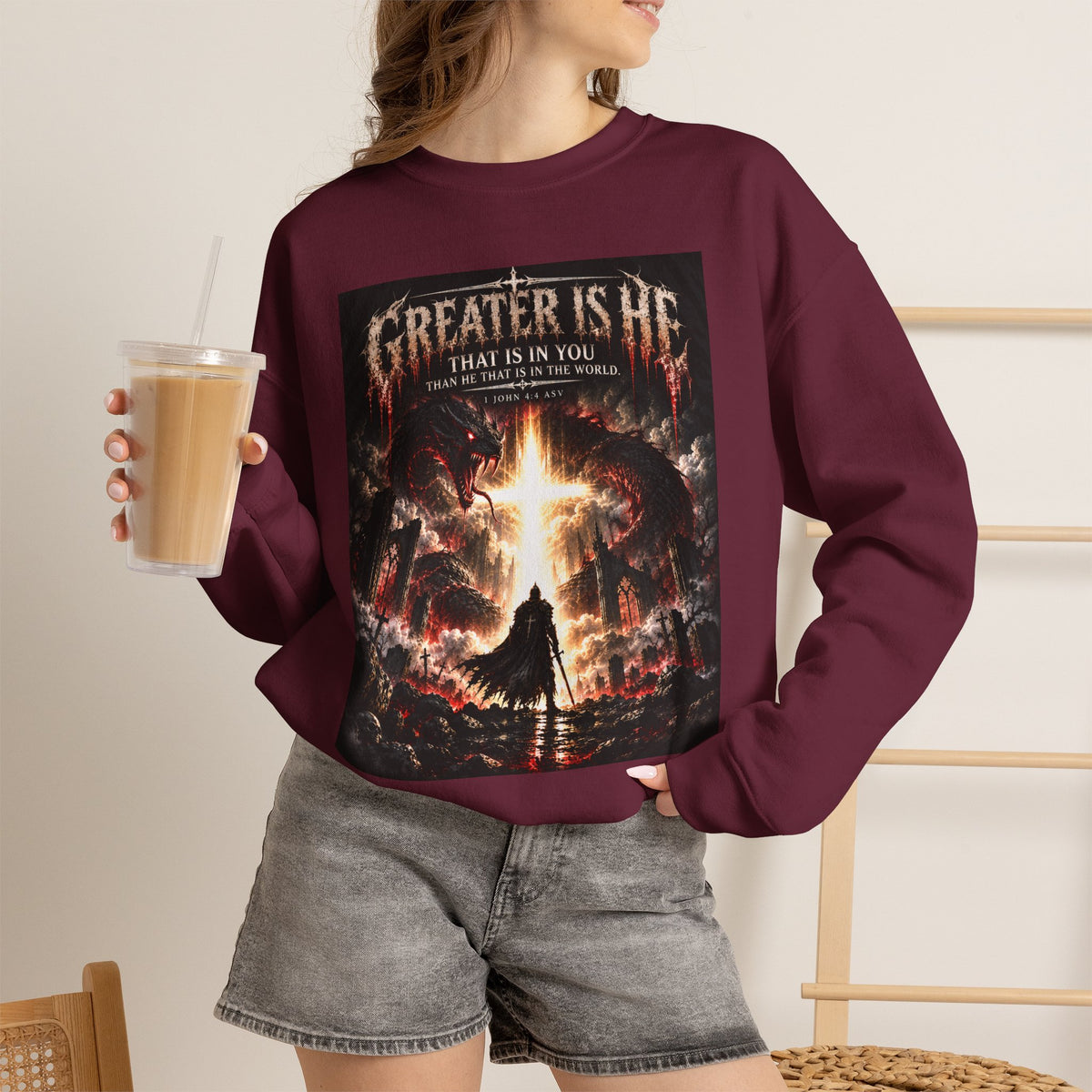 "Greater Is He" Ad Edition Holiday October Edition Cross Design