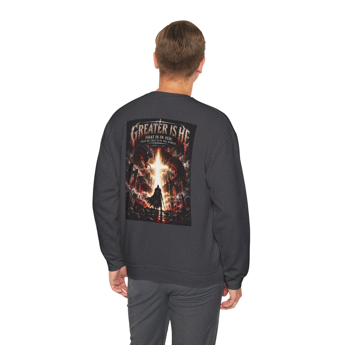 "Greater Is He" Holiday October Edition Cross Design