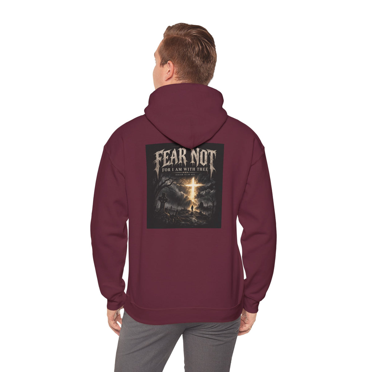 Fear Not Hoodie Holiday October edition — Christian Cross Graphic Hooded Sweatshirt