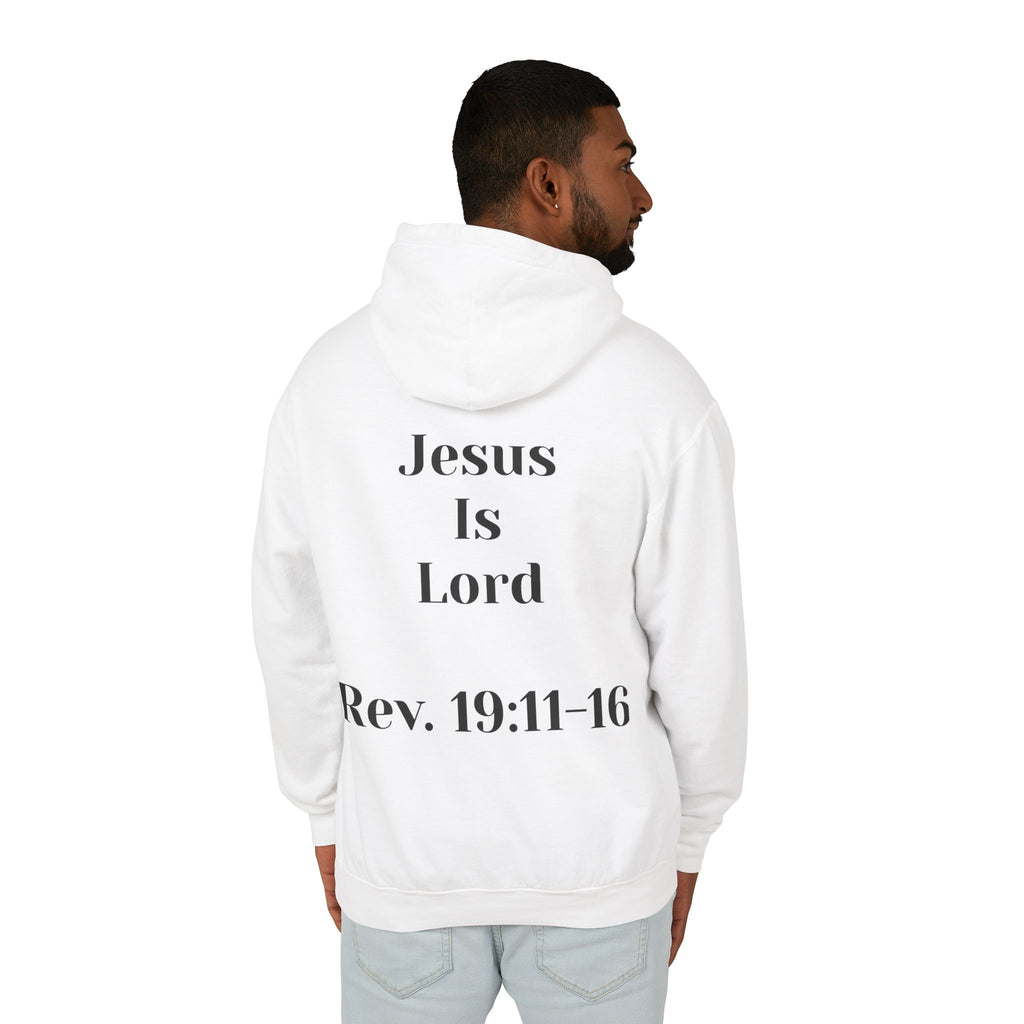 Christian Hoodie — 'Jesus Is Lord' with Revelation 19:11-16 Graphic