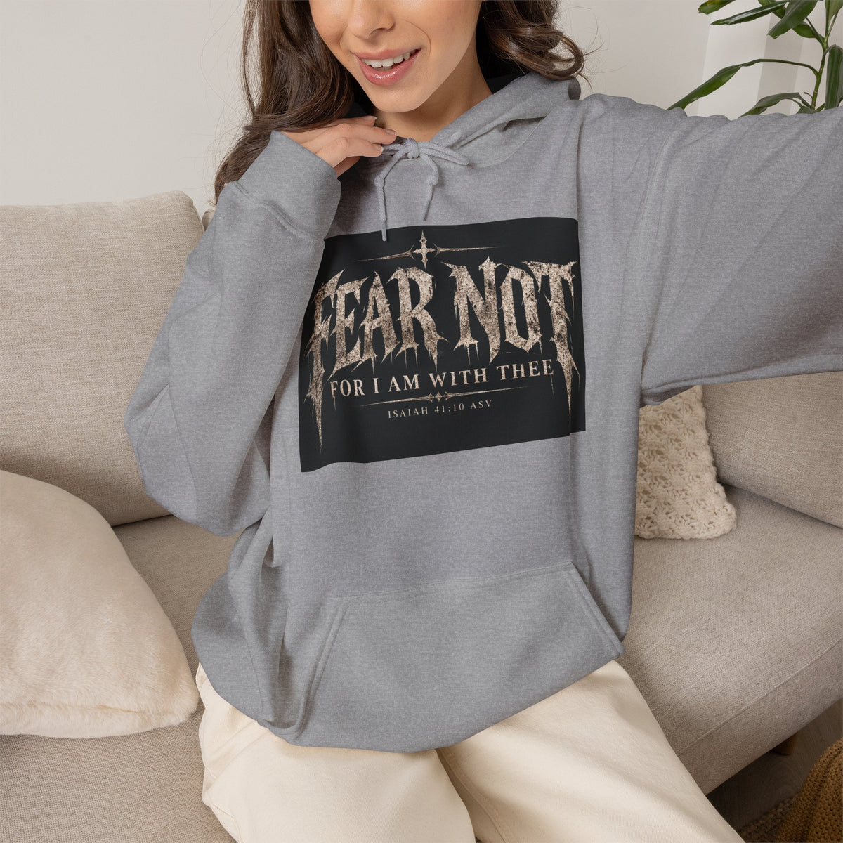 Fear Not Hoodie Holiday October edition — Christian Cross Graphic Hooded Sweatshirt