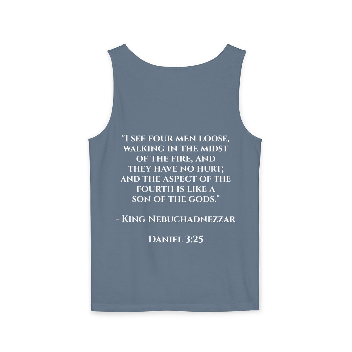 'Not Alone' Tank Top — Jesus with Four Men, Daniel 3:25 Scripture Tank