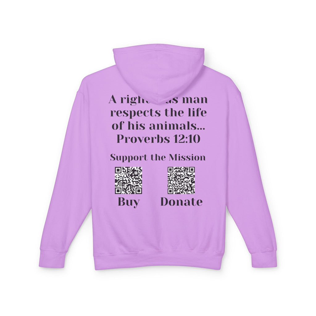 "Ad version" Cat Lover Hoodie — Proverbs 12:10 Christian Pet Sweatshirt