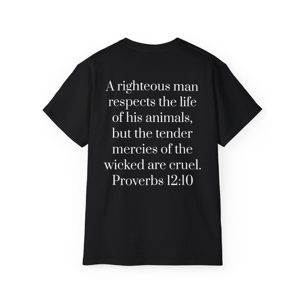 Jesus Follower Dog Lover T-Shirt — Proverbs 12:10 Dog adoption Faith Tee