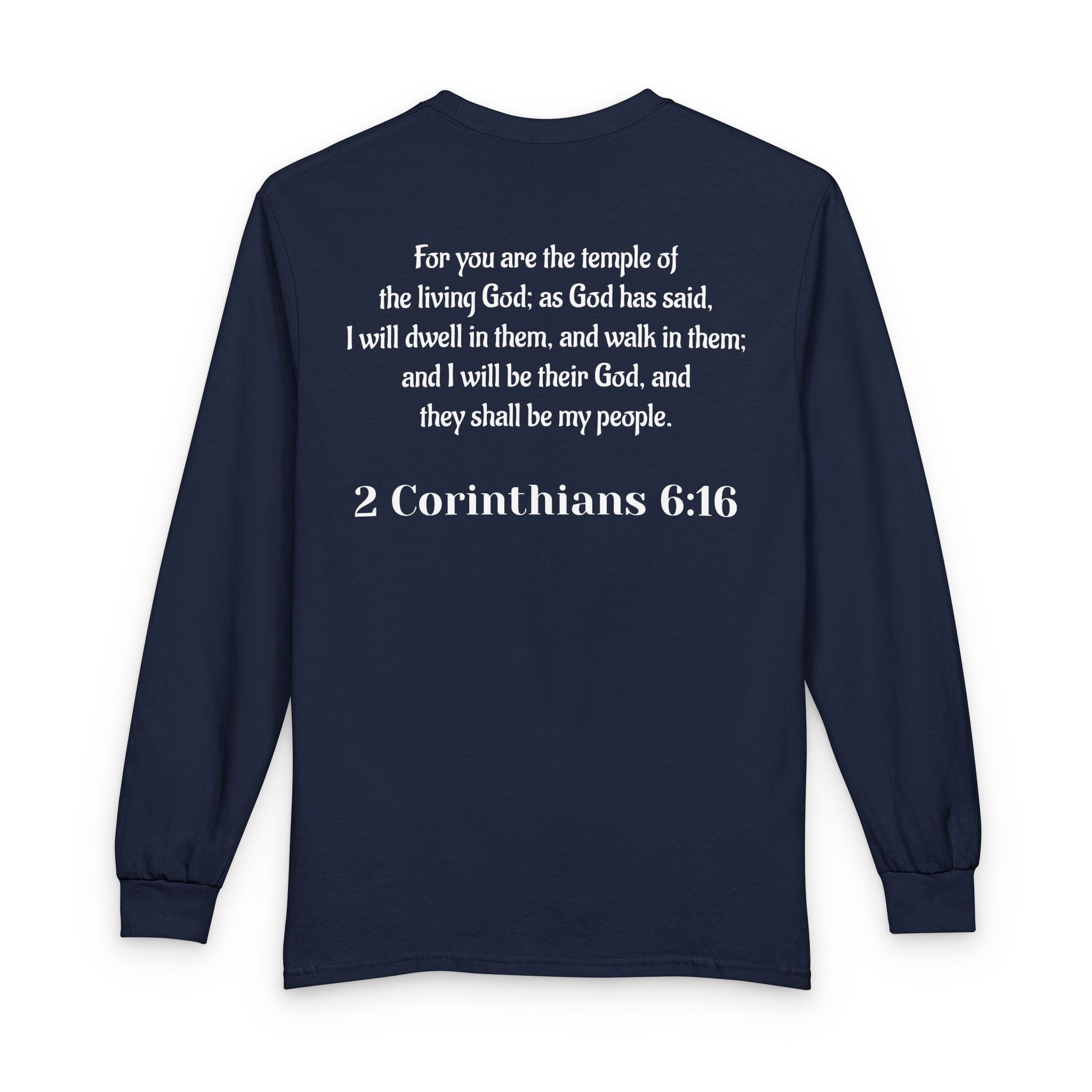 Animated Then & Now Long Sleeve Tee — 2 Corinthians 6:16 Scripture Shirt