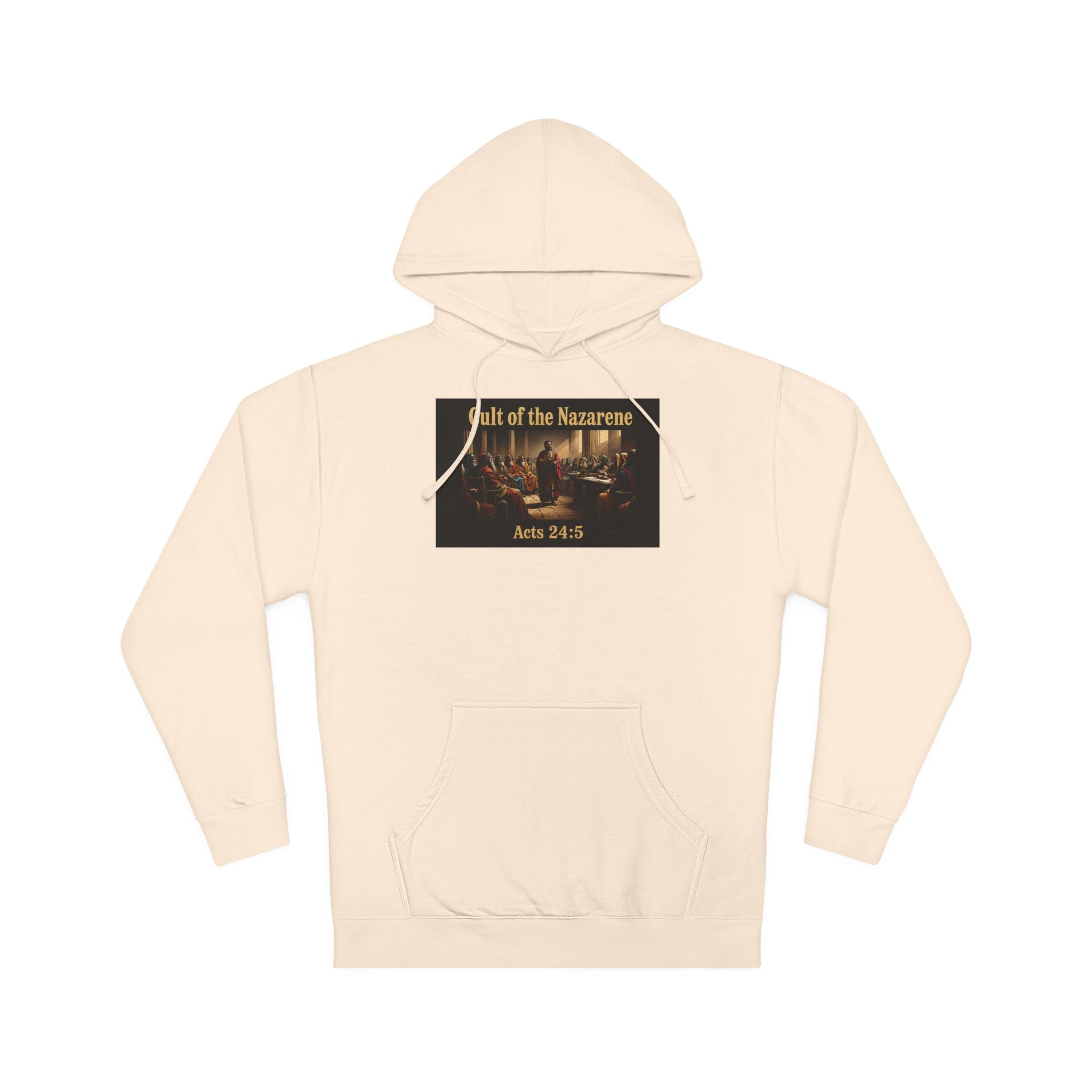 Christian Hoodie "Cult of the Nazarene" — Acts 24:5, Matthew 5:11 Verse Pullover multiple colors