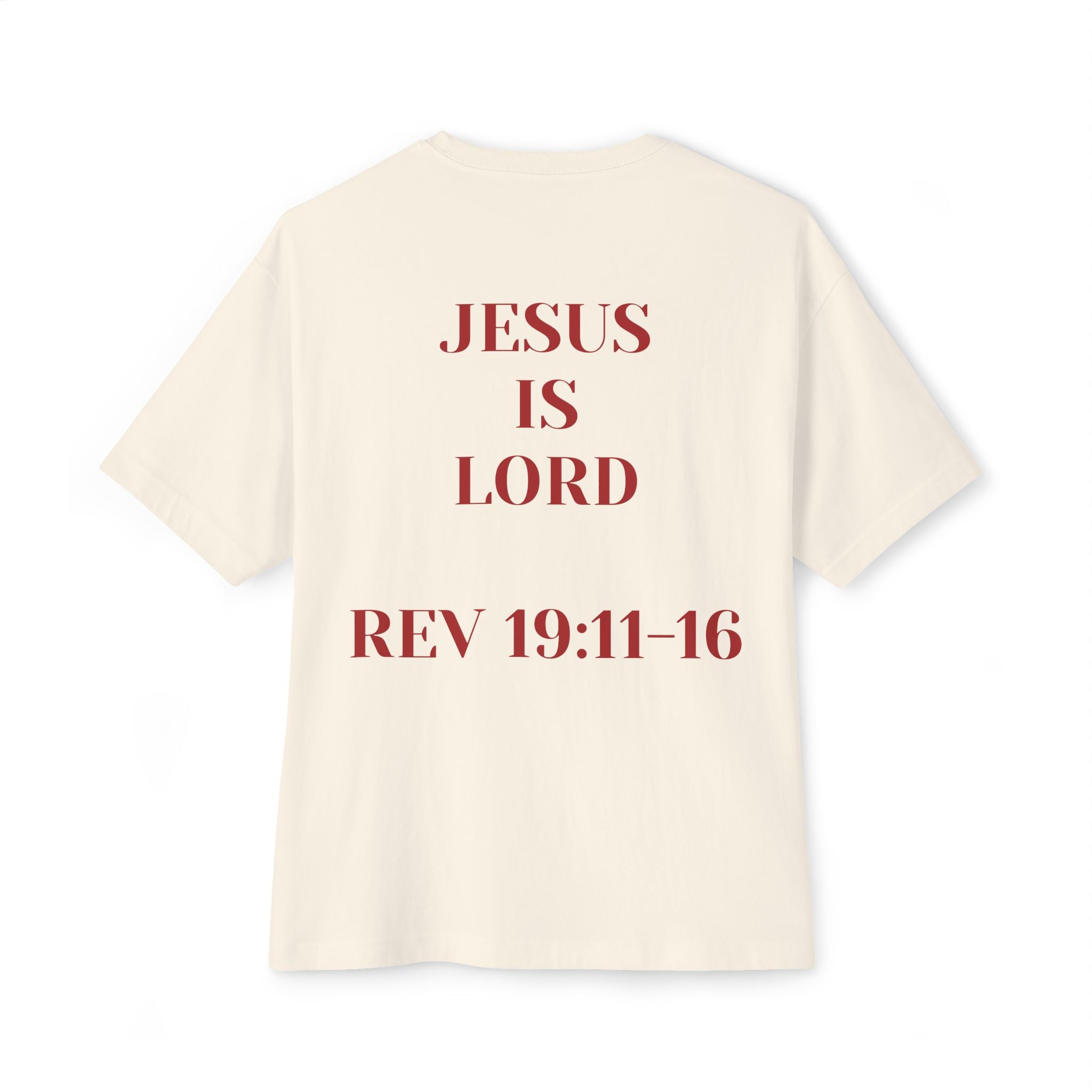 Jesus Is Lord Tee — King on White Horse Christian Graphic T‑Shirt (Rev. 19:11-16)