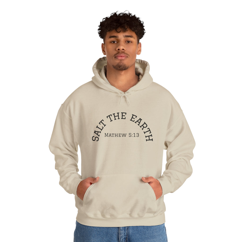 Salt the Earth Hoodie — "Salt the Earth" Matthew 5:13 Christian Graphic Pullover