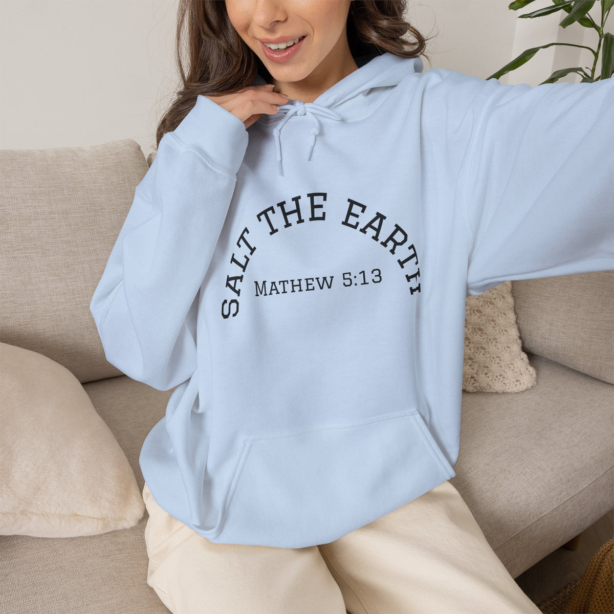 Salt the Earth Hoodie — "Salt the Earth" Matthew 5:13 Christian Graphic Pullover
