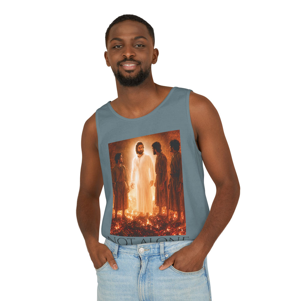 'Not Alone' Tank Top — Jesus with Four Men, Daniel 3:25 Scripture Tank