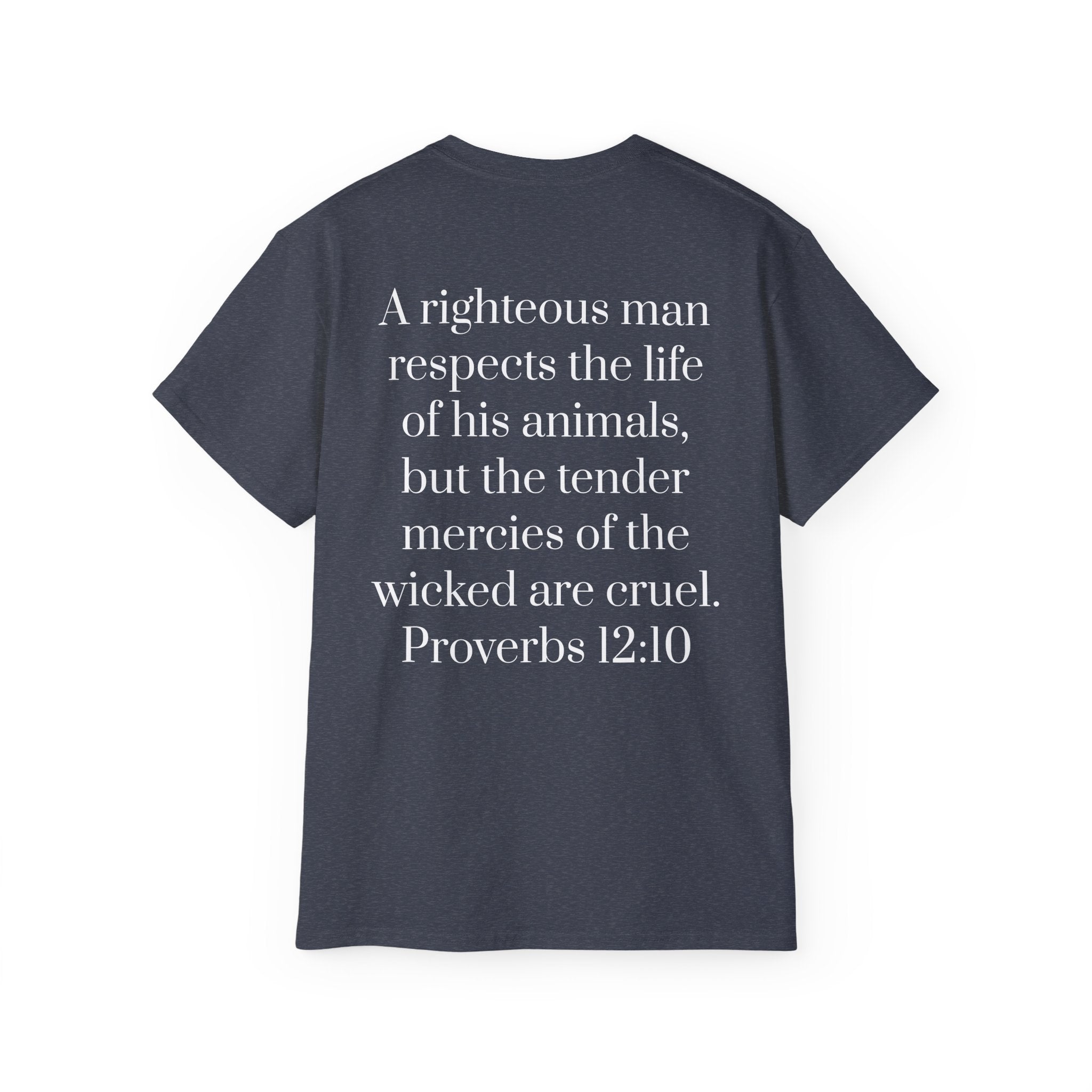 Jesus Follower Dog Lover T-Shirt — Proverbs 12:10 Dog adoption Faith Tee