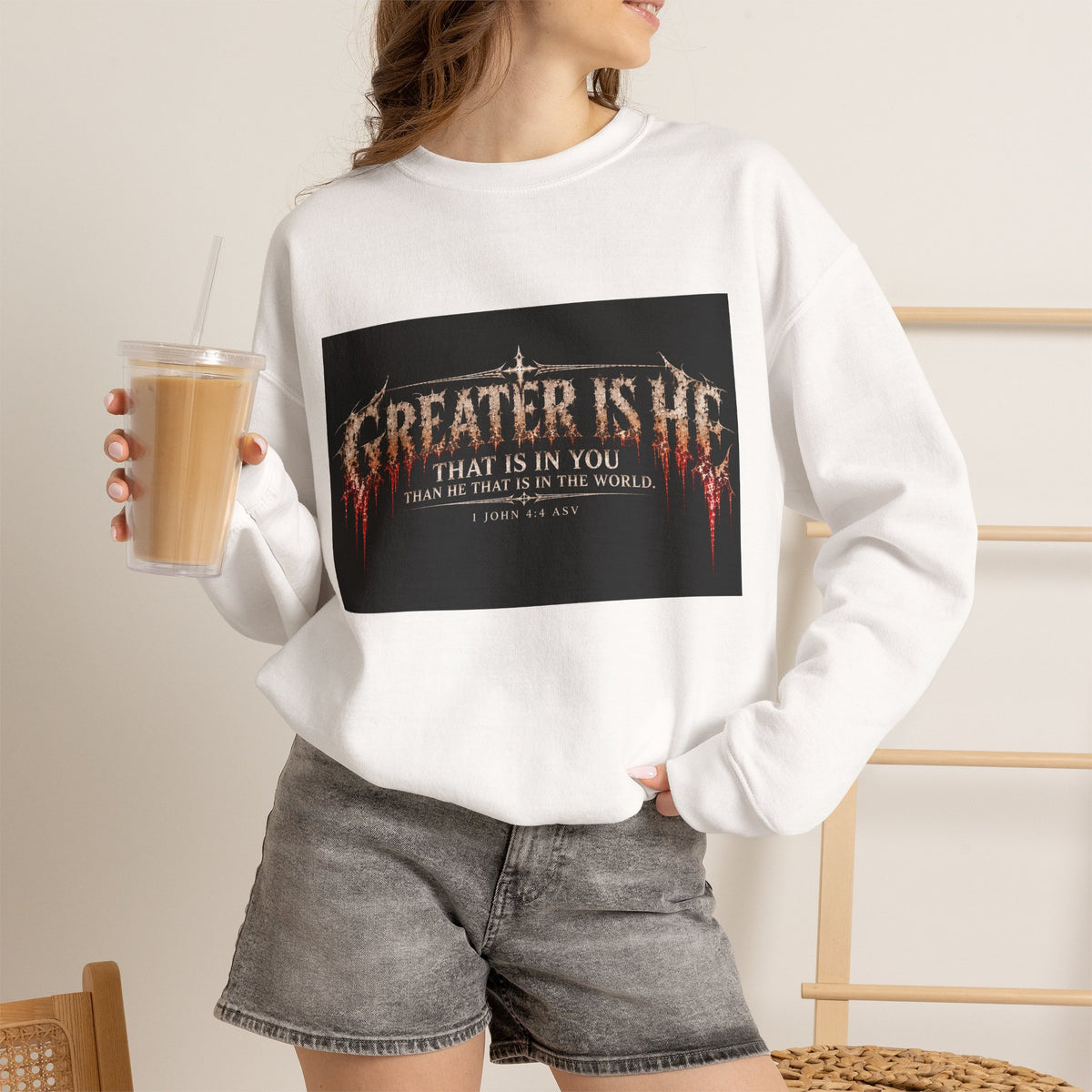 "Greater Is He" Holiday October Edition Cross Design