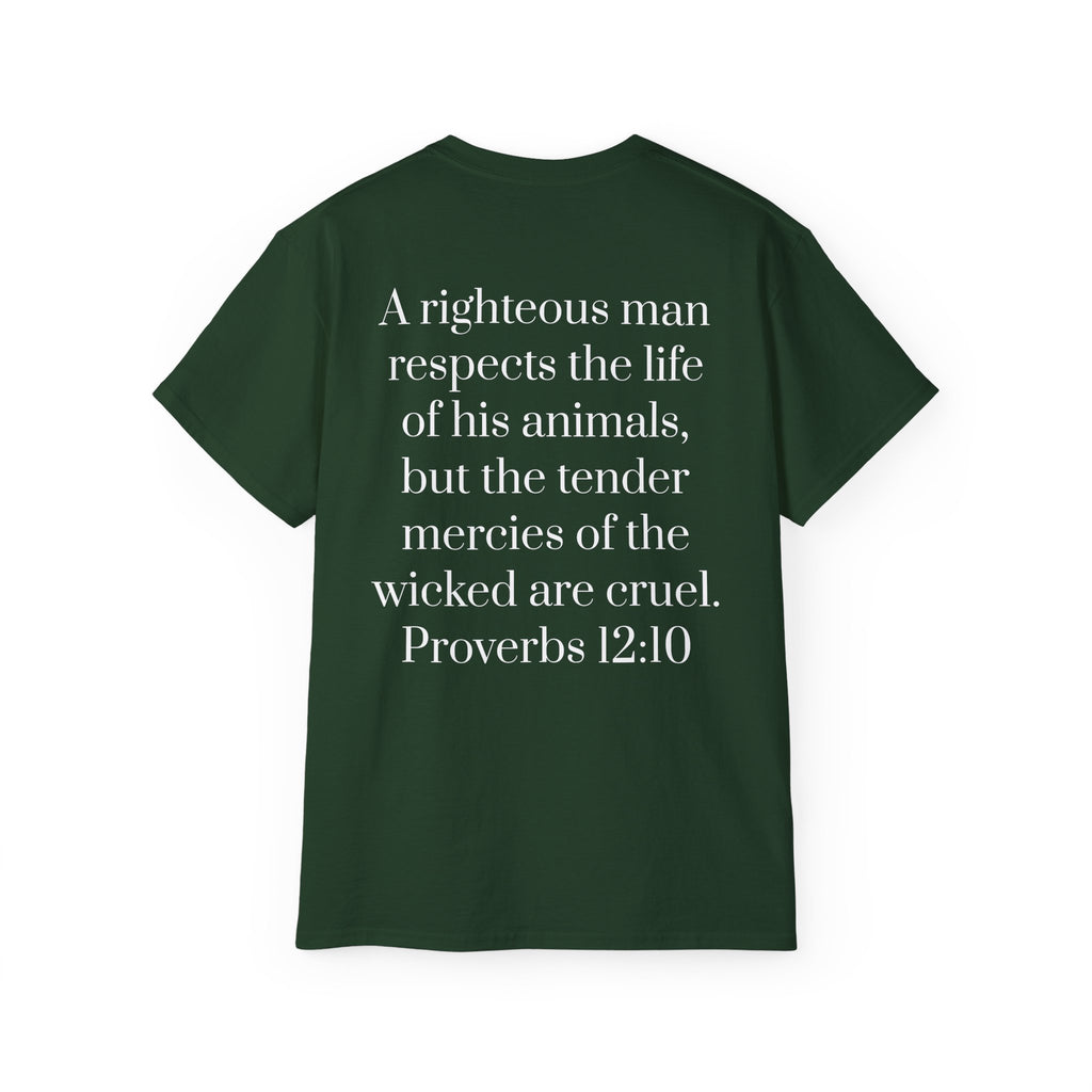 Jesus Follower Dog Lover T-Shirt — Proverbs 12:10 Dog adoption Faith Tee
