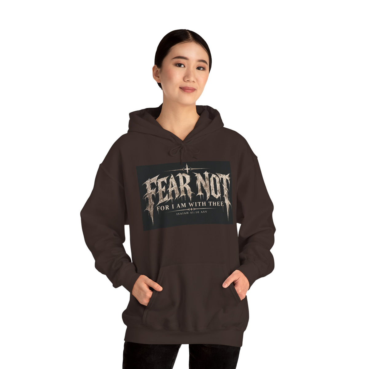 Fear Not Hoodie Holiday October edition — Christian Cross Graphic Hooded Sweatshirt