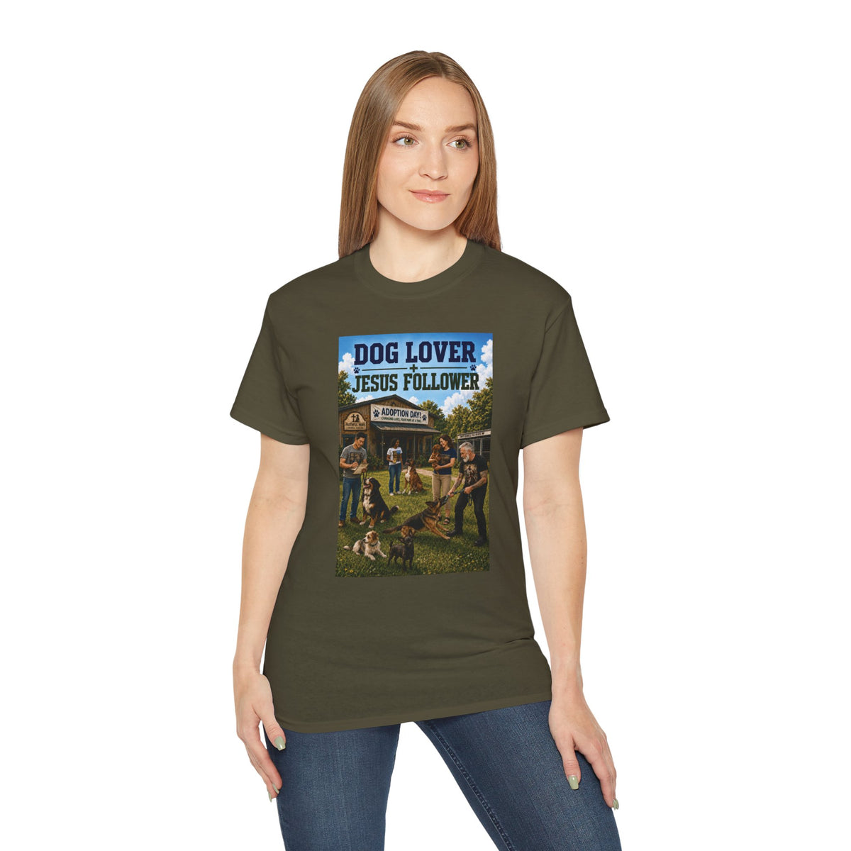 Jesus Follower Dog Lover T-Shirt — Proverbs 12:10 Dog adoption Faith Tee