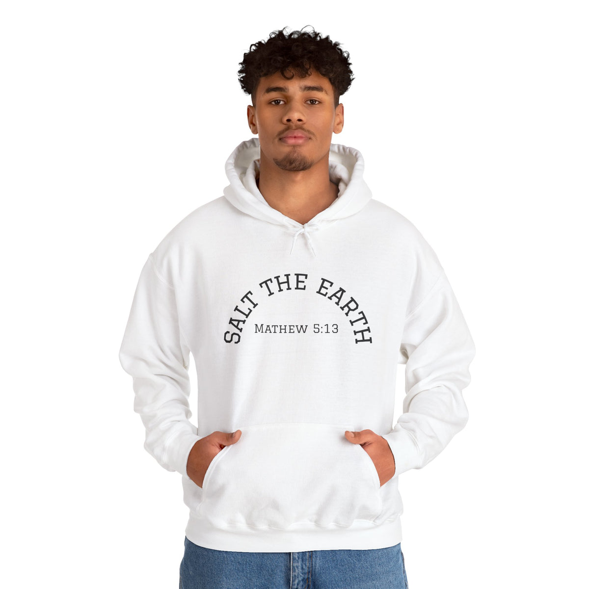 Salt the Earth "Ad version" Hoodie — "Salt the Earth" Matthew 5:13 Christian Graphic Pullover