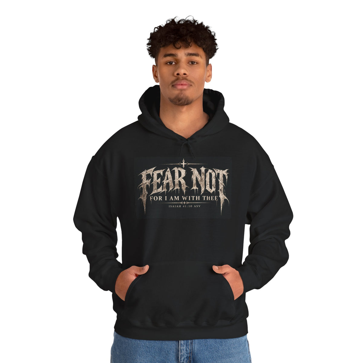 Fear Not Hoodie Holiday October edition — Christian Cross Graphic Hooded Sweatshirt