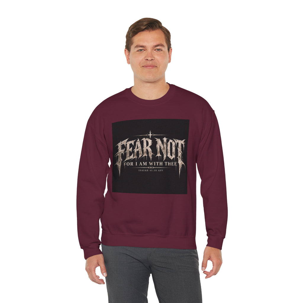 Fear Not Crewneck Sweatshirt Holiday October Edition — "Fear Not, For I Am With Thee" Christian Graphic Pullover