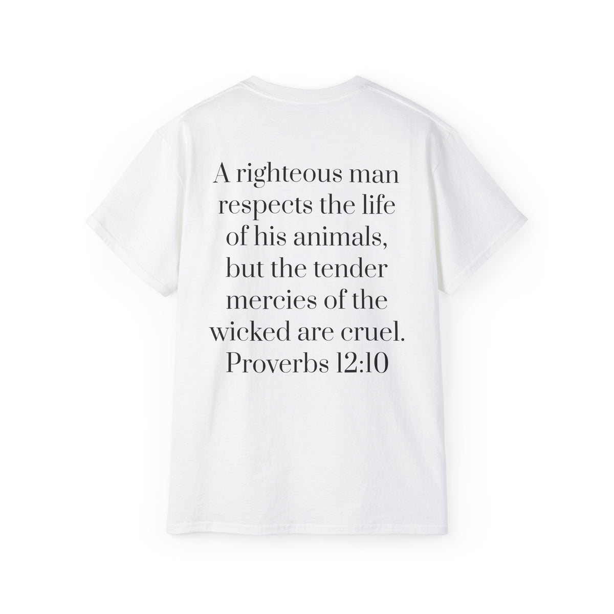 Jesus Follower Dog Lover T-Shirt — Proverbs 12:10 Dog adoption Faith Tee