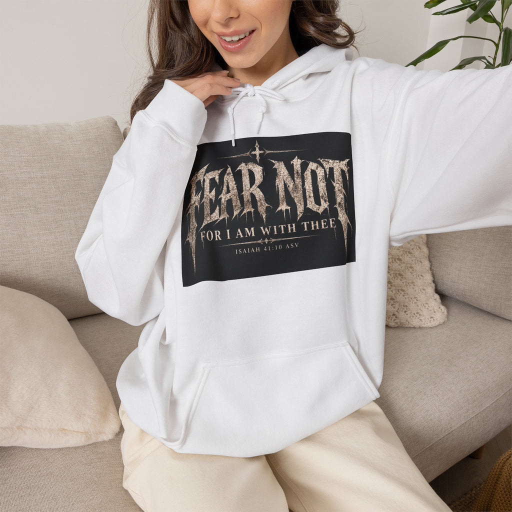 Fear Not Hoodie Holiday October edition — Christian Cross Graphic Hooded Sweatshirt